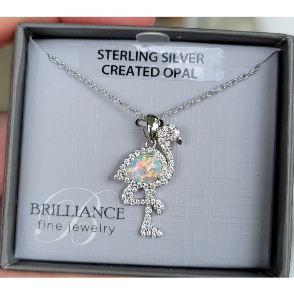 925 Sterling Silver Flamingo Necklace